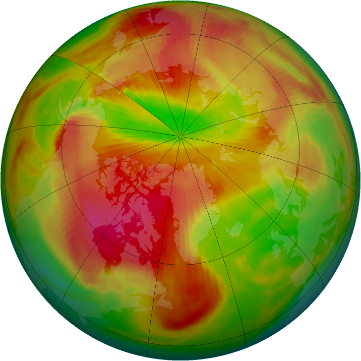 Arctic ozone map for 14 April 1981